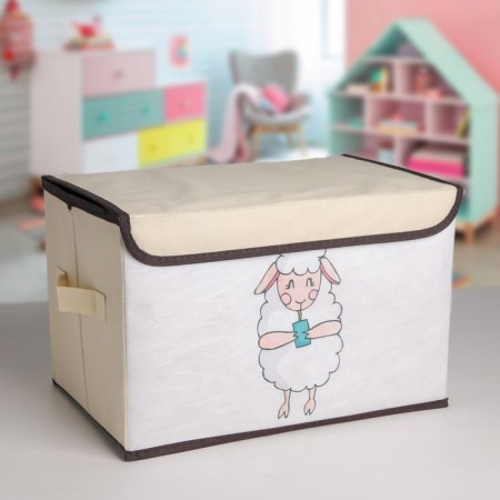 Stelly box for storage with a lid "Sheep", 38 × 25 × 24 cm