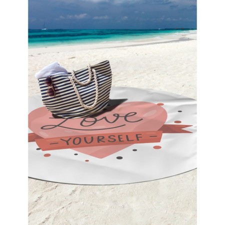 Pareo and beach rug "Love yourself", d = 150 cm-2