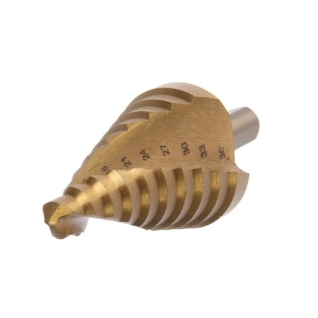 Drill step tundra pro, HSS, tin, spiral profile, trihedral. Saar, 9-36 mm