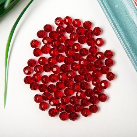 Acrylic beads "Round" 8 mm, 25 gr. Dark red-1