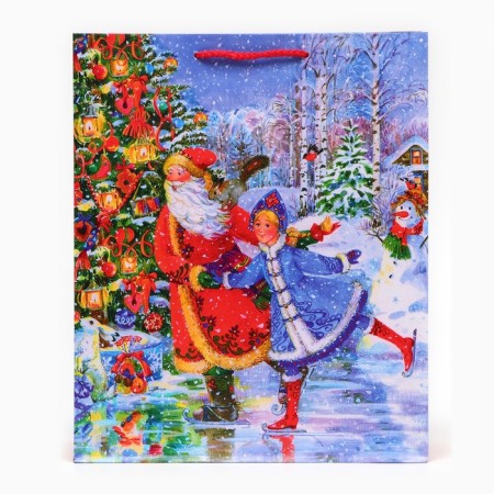 Gift package "Santa Claus with the Snow Maiden", 26 x 32 x 12 cm-1