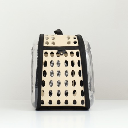 Bag - Animal carrying, folding, transparent, 42 x 32 x 28 cm, beige-9