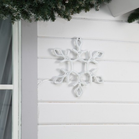Neon figure "Snowflake", 37 cm, 288 LED, 12 V, 8 modes, glow white/warm white-1