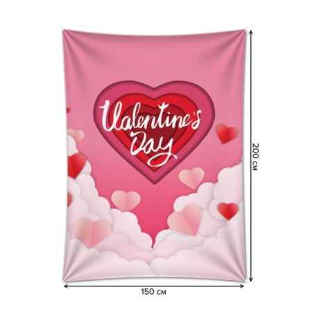 Decorative panel with photo printing "Love in the clouds", vertical, size 150x200 cm-1
