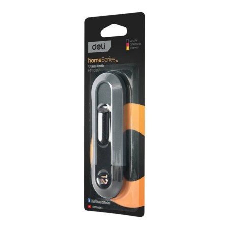 Technical knife deli ht4007 151595, softach plastic, black, 12 mm-6
