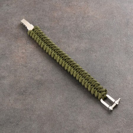 Bracelet-pair with a metal fastener 23cm, paracord 3 m, khaki-2