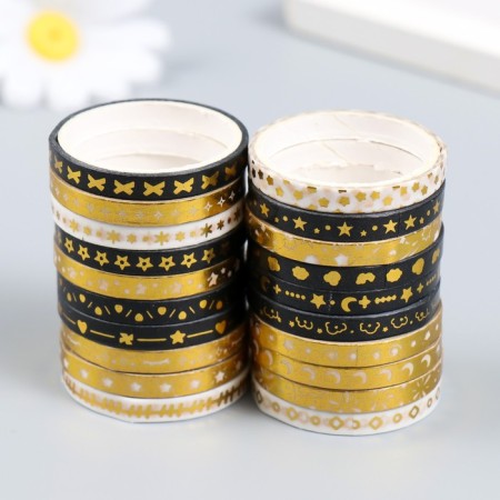 Adhesive tape Paper "Universe" set 20 pcs width. 0.5 cm dl. 2 m 4x10 cm