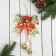 Jewelry New Year's "Patterned Bow with Beads" 10x15 cm, red-gold