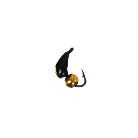 Mormyshka crap black, lime of the eye + a gold ball, weight 0.4 g-1
