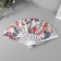 Fan plastic, textile "feathers and flowers" mix 23 cm