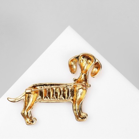 Brooch "Dog" dachshund, color in gold-1