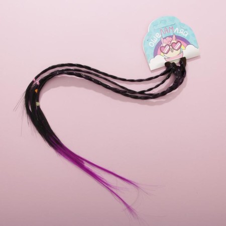 Hair elastic bands, children's, colored braids "Oblame", D = 4 cm.-2