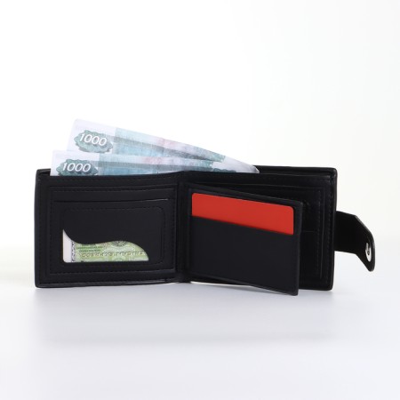 Male purse on a magnet, black color-7