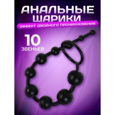 Anal balls of oki-hips, round, h- 30 cm, d-1 x 2.5 cm, PVC, black