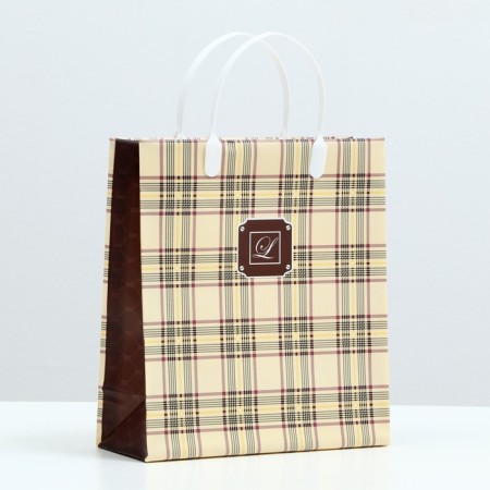 Gentleman package, beige, soft plastic, 26 x 23 cm, 100 μm