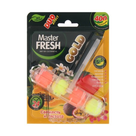 Master Fresh toilet Block, Duo Effect 5V1 Gold formula, tropic, 1 pc