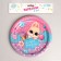 Disposable paper plate with birthday, bunny, set 6 pcs, 18 cm