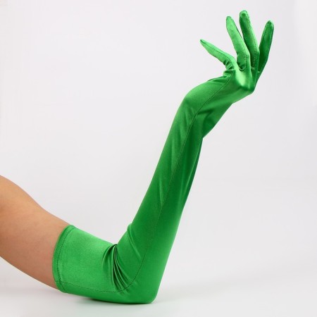 Carnival accessory- gloves 55cm, green color-2