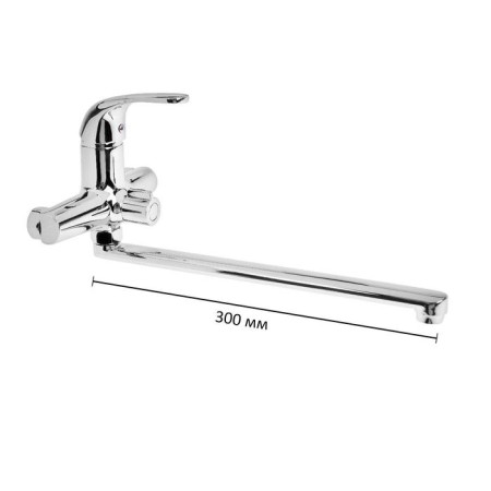 Accoona A7113 bath mixer, single -leaf, pouring 33 cm, with a shower set, chrome-1