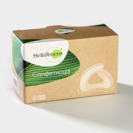 Ceramic napkin on the bamboo stand Bellatenero, 14 × 7 × 10 cm, white color-8