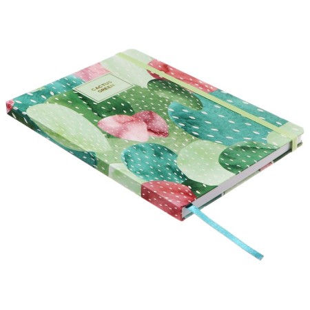 Notepad A5 96 sheets in a cage, cactus, solid cover, matte lamination, software, selective varnish, elastic band, liesse, block 70 g/m2-1