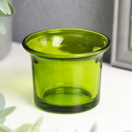 Glass of glass 4.7 x 6.2 x 6.2 cm "gloss", green-1