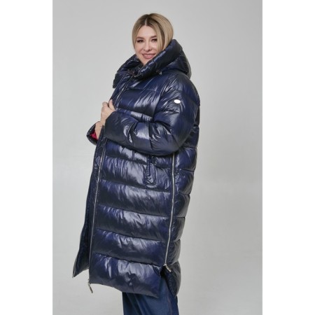 Female coat, size 68, dark blue color-3