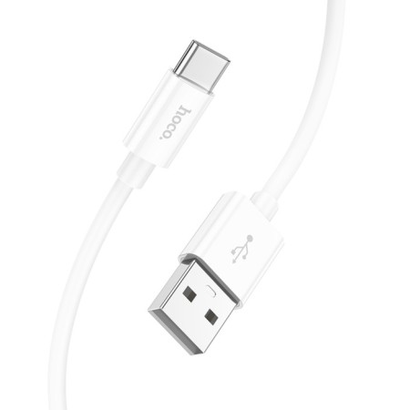 Hoco X87, Type -C cable - USB, 3 A, 1 m, silicone braid, white-2