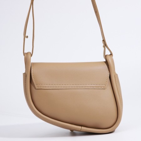 Women's bag made of artificial leather, 20x16x8.5 cm, beige color-4
