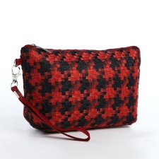 Cosmetic bag with lightning, red/black color