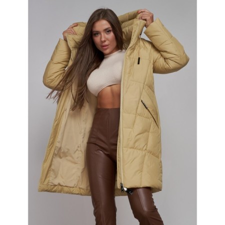 Coat insulated winter female, size 52, mustard color-16