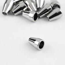 Tip for the cord, d = 4 mm, 12 × 8 mm, 10 pcs, silver color