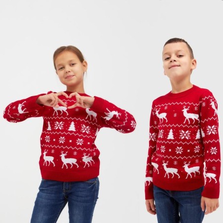 Jumper Knitted Children's KAFTAN "New Year" Size 34 (122-128 cm)