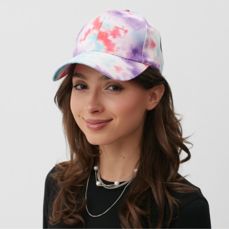 Women's cap TIE-DYE MINAKU, Purple color, size 56-58