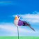 Plug "bird Blide Blue" 3x3cm/8cm, set 12pcs, mix