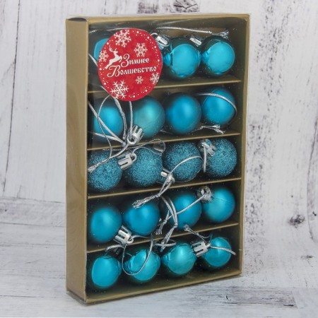 Set of balls plastic D-3 cm, 20 pcs "overflow" blue-1