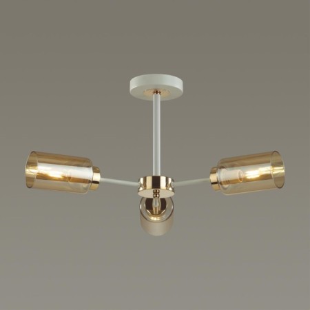 Cell chandelier Lumion. Dallin, 3x40W, E14, white color, gold