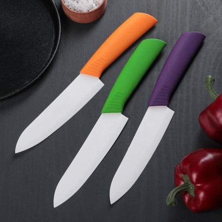 Knock Ceramic “Simple”, blade 15 cm, handle Soft Touch, color mix-3