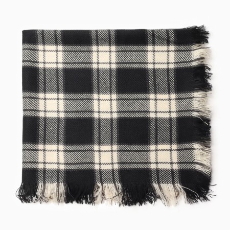 Women's scarf, black color, size 75x75 cm-2