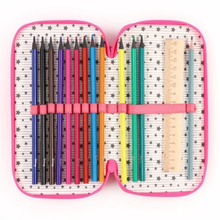 Penal 2 sections, with filling, 23 subjects, 125x205x40 mm, Minnie Mouse and unicorn-9