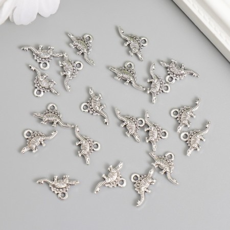Decor for creativity Metal "Dinosaur" silver 8392 set 20 pcs 0.9x1.5 cm-1