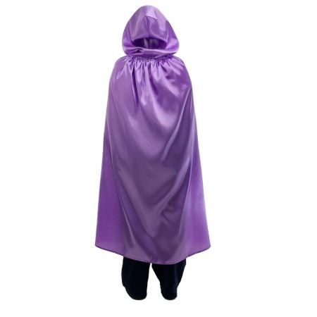 Adult carnival cloak, atlas, purple color, length 120 cm-2