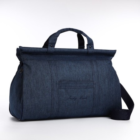 Road bag with lightning, external pocket, long belt, blue color