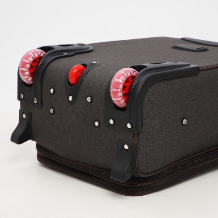 Small 20 suitcase, lightning department, code castle, 3 wheels, 2 outer pockets, brown color-7