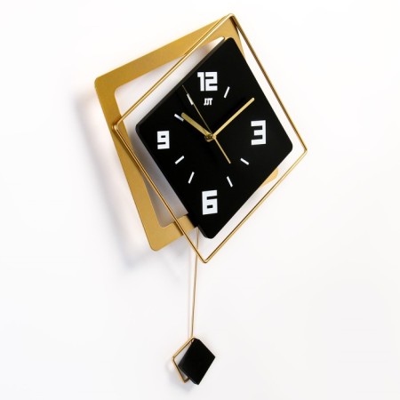Wall clock, series: pendulum, "geometry", smooth move, 40 x 53 cm-2
