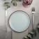 Black dining plate Magistro "marble", d = 20 cm, white color