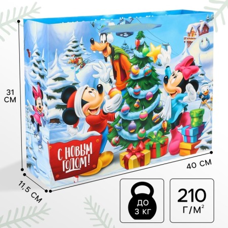 New Year. Gift package, 31x40x11.5 cm, packaging, Mickey Mouse