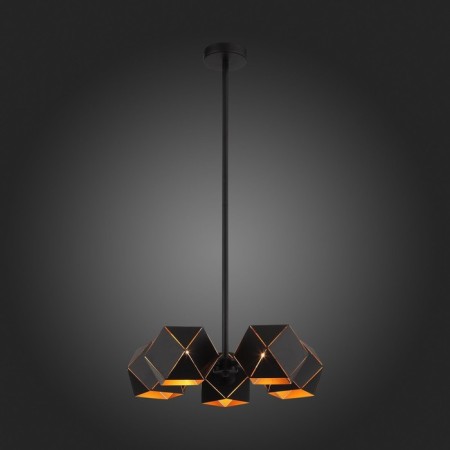 Ceiling Ceiling ST LUCE. SL258.402.05. Enigma. 5x40 watts, E14, 42.5x42.5x45 cm, black color-4