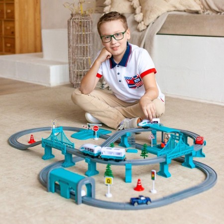 Big Toy Railway "My City", 104 items, turquoise-1