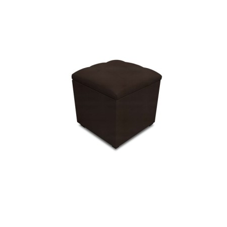 Puff with a lid and weighting, 400 × 400 × 420 mm, eco -leather, Marvel Chocolate color